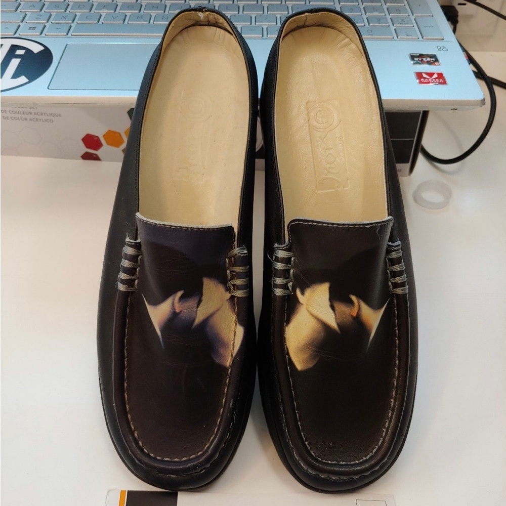 ICON Wearable Art Kiss Leather Mules  - Size 7